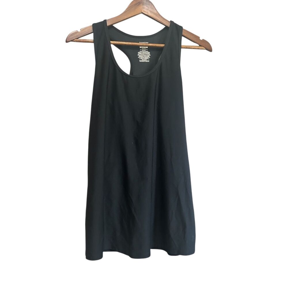 Danskin Now Black Racerback Tank Dress Sleeveless Casual